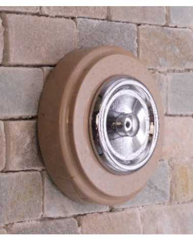 on achete francais - Sonnette Marbre Blanc D70 Collerette Laiton