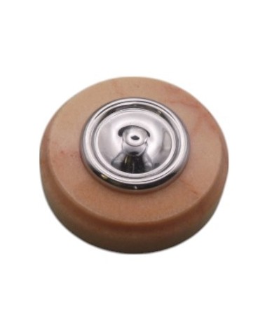 on achete francais - Sonnette Marbre Beige D70 Collerette Chromée