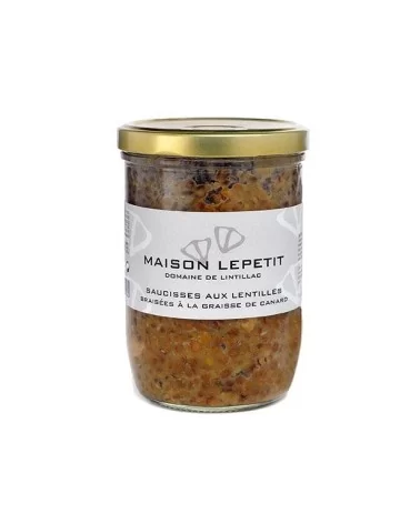 on achete francais - Saucisses Aux Lentilles Braisées À La Graisse De Canard 800G