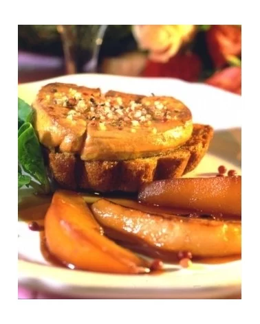 on achete francais - Duo De Bloc De Foie Gras Et Pommes Caramélisées Façon Tatin 130Gr