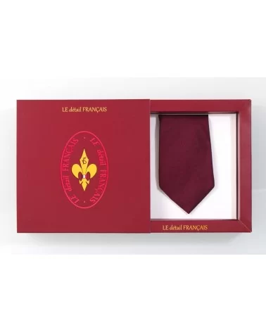 on achete francais - Cravate En Soie Bordeaux "La Grand Cru"