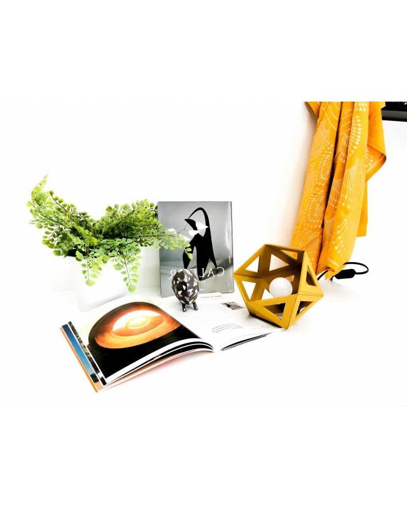 petite lampe origami jaune moutarde