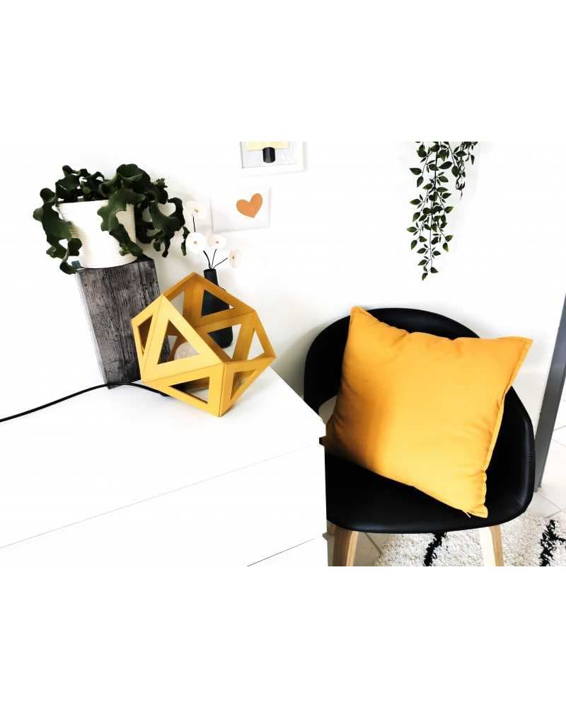 grande lampe origami jaune moutarde