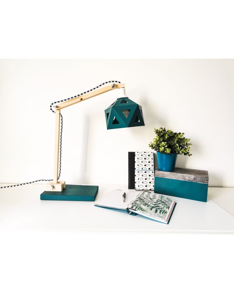 lampe de bureau Origami bleu canard