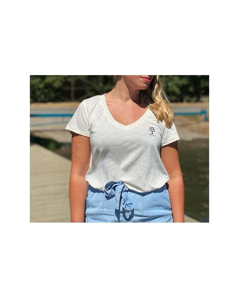 Le T-Shirt En Lin Bio – Col En V