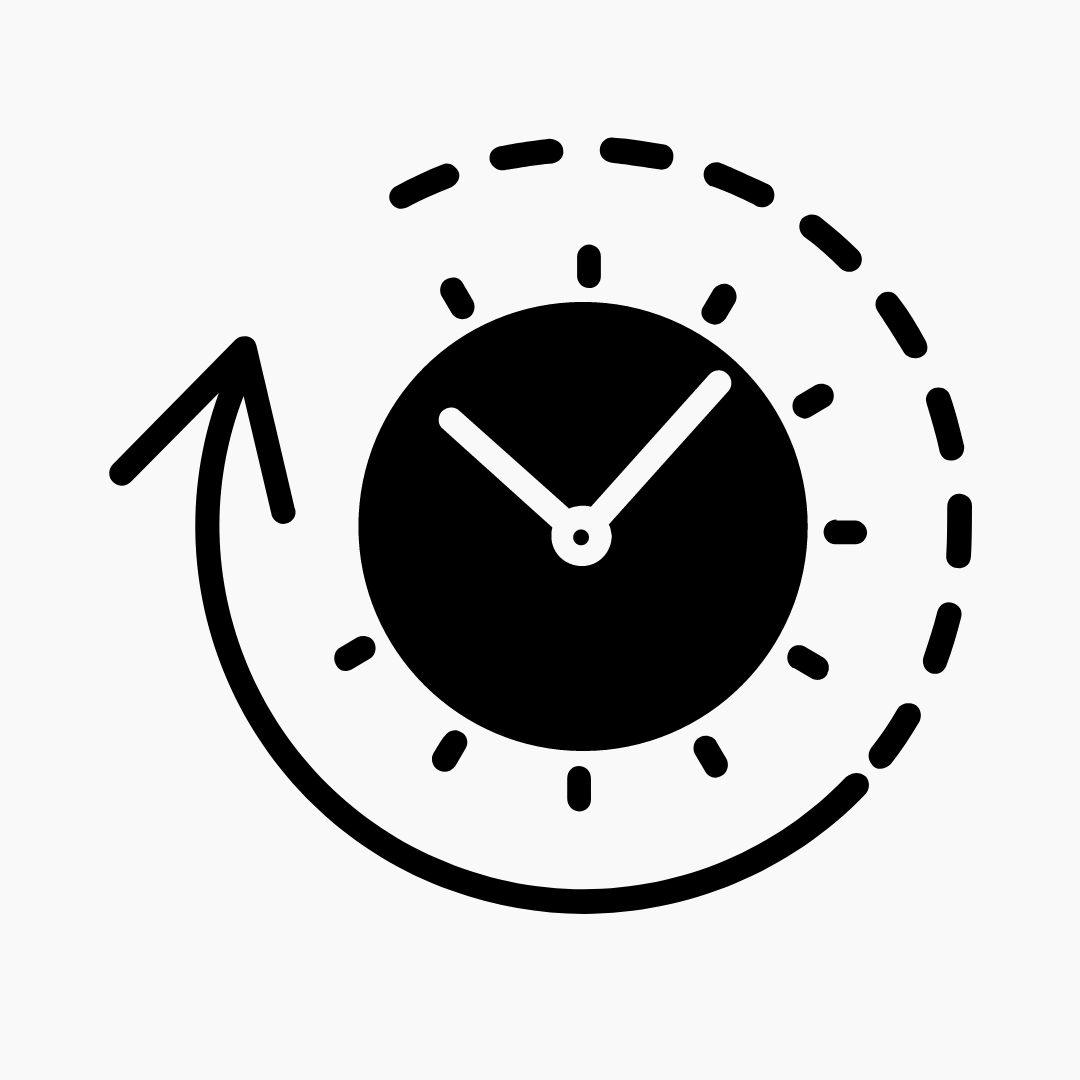 gain de temps horloge avec aiguilles qui tournent et flêche